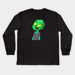 Zombie Boy Cartoon Kids Long Sleeve T-Shirt